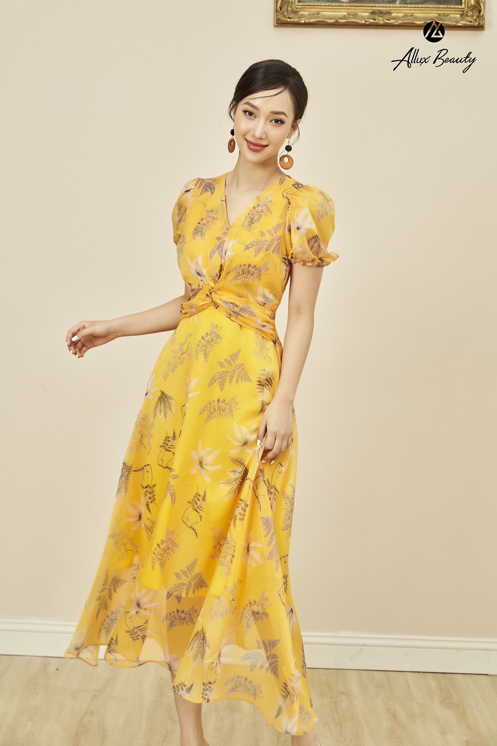 Váy vàng nơ lấp lánh ANGELETTA – Hizu Dress Up